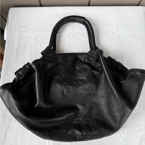 Loewe Lambskin Leather Hobo Black Woman’s Bag